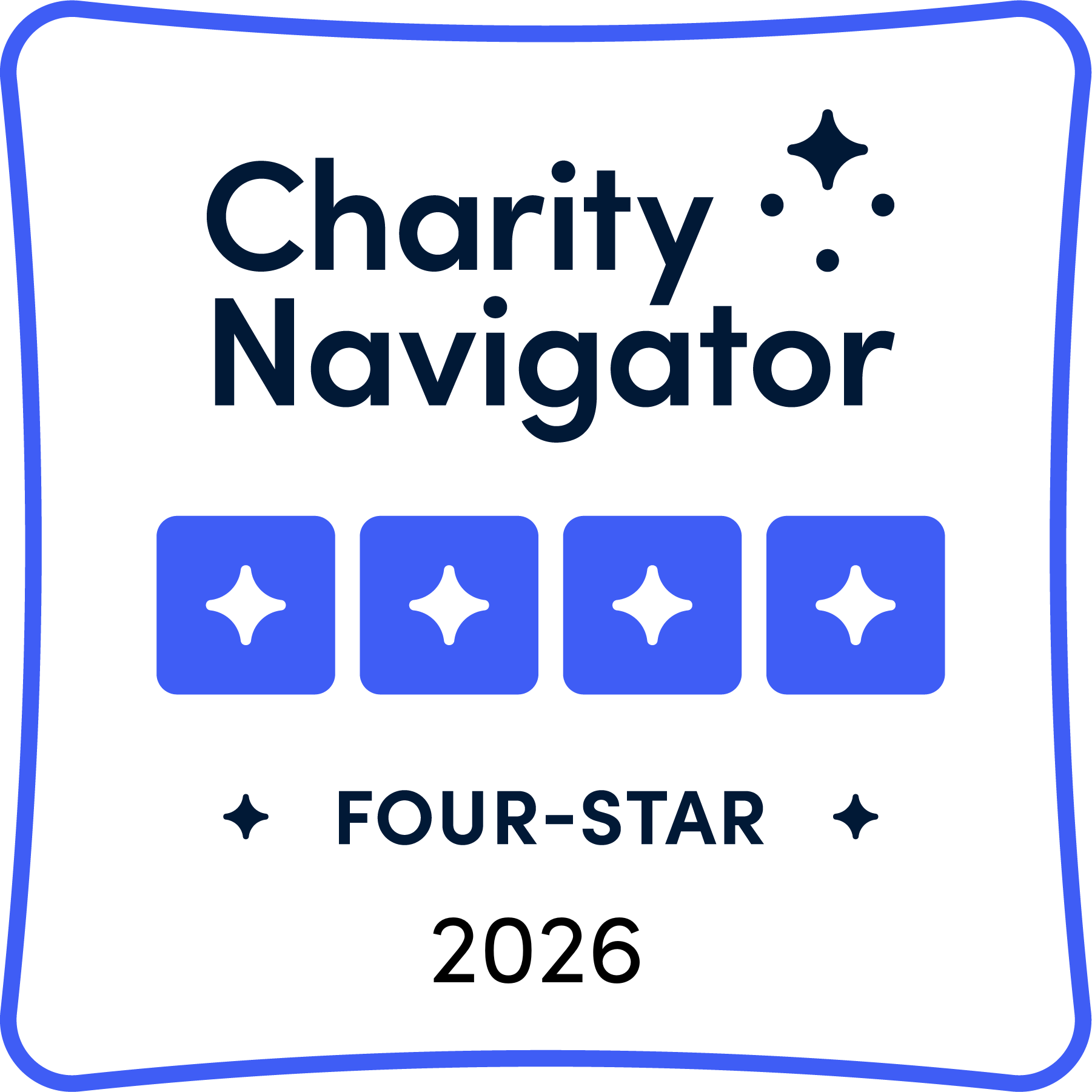 Four-Star Rating Badge_2026 Charity Navigator Logo showing 4 stars